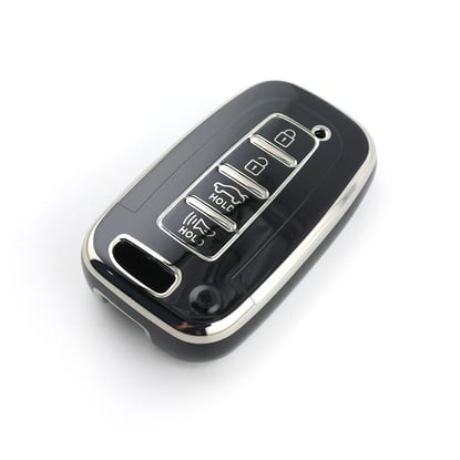 New-Aftermarket-Nano-High-Quality-Cover-For-Hyundai-Remote-Key-4-Button-Black-Color-Silver-Frame-HY-G11Y4---Emirates-Keys