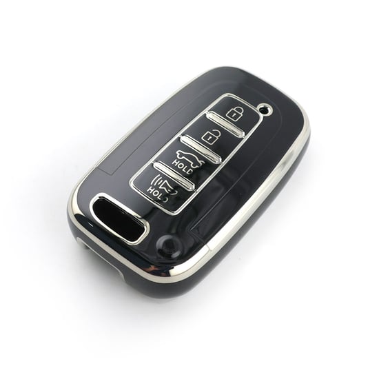New-Aftermarket-Nano-High-Quality-Cover-For-Hyundai-Remote-Key-4-Button-Black-Color-Silver-Frame-HY-G11Y4---Emirates-Keys