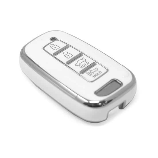 New-Aftermarket-Nano-High-Quality-Cover-For-Hyundai-Remote-Key-4-Button-White-Color-Silver-Frame-HY-G11Y4---Emirates-Keys