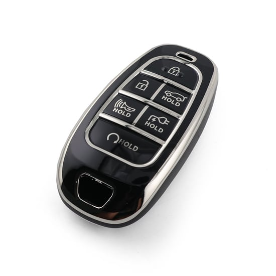 New-Aftermarket-Nano-High-Quality-Cover-For-Hyundai-Remote-Key-6-Button-Black-Color-Silver-Frame-HY-H11Y6B---Emirates-Keys
