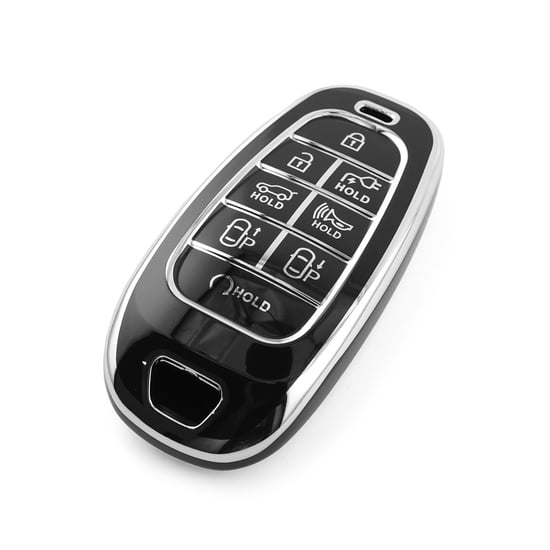 New-Aftermarket-Nano-High-Quality-Cover-For-Hyundai-Remote-Key-8-Button-Black-Color-Silver-Frame-HY-H11Y8---Emirates-Keys