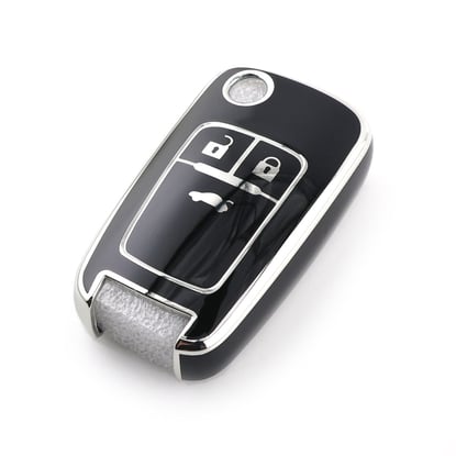New-Aftermarket-Nano-High-Quality-Cover-For-Chevrolet-Remote-Key-3-Button-Black-Color-Silver-Frame-CRL-A11Y3---Emirates-Keys