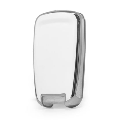 New-Aftermarket-Nano-High-Quality-Cover-For-Chevrolet-Remote-Key-4-Button-White-Color-Silver-Frame-CRL-A11Y4---Emirates-Keys