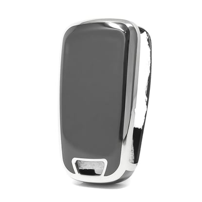 New-Aftermarket-Nano-High-Quality-Cover-For-Chevrolet-Remote-Key-5-Button-Black-Color-Silver-Frame-CRL-A11Y5---Emirates-Keys