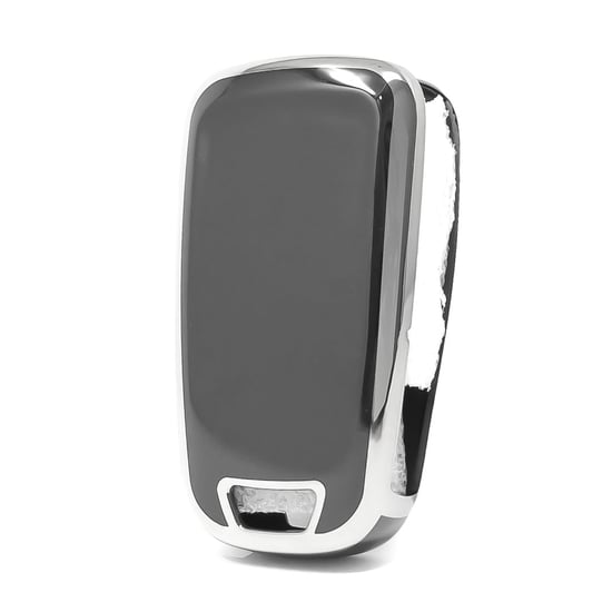 New-Aftermarket-Nano-High-Quality-Cover-For-Chevrolet-Remote-Key-5-Button-Black-Color-Silver-Frame-CRL-A11Y5---Emirates-Keys