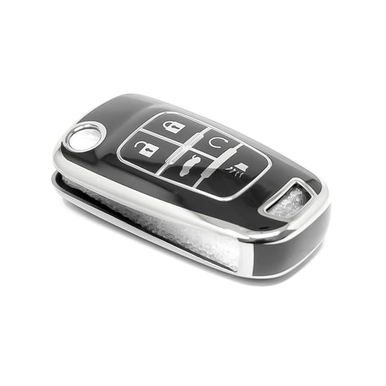 New-Aftermarket-Nano-High-Quality-Cover-For-Chevrolet-Remote-Key-5-Button-Black-Color-Silver-Frame-CRL-A11Y5---Emirates-Keys