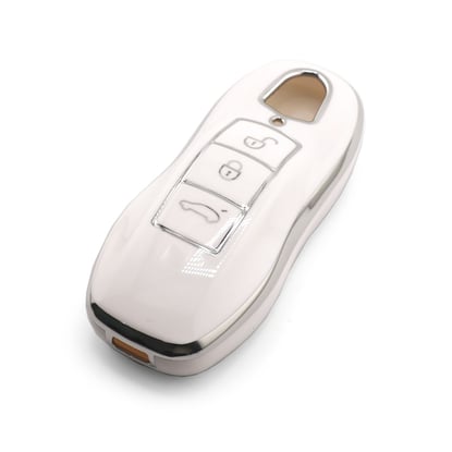 New-Aftermarket-Nano-High-Quality-Cover-For-Porsche-Remote-Key-3-Button-White-Color-Silver-Frame-PSC-A11Y----Emirates-Keys