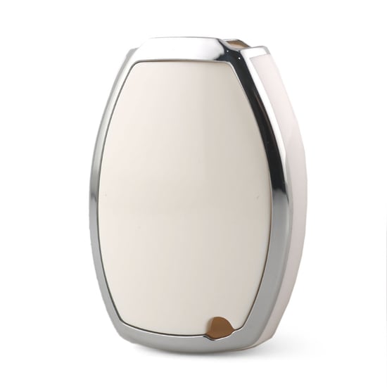 New-Aftermarket-Nano-High-Quality-Cover-For-Mercedes-Remote-Key-2-Button-White-Color-Silver-Frame-Benz-A11Y2---Emirates-Keys