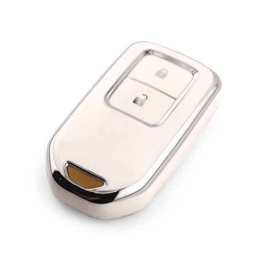 New-Aftermarket-Nano-High-Quality-Cover-For-Honda-Remote-Key-2-Button-White-Color-Silver-Frame-HD-A11Y2---Emirates-Keys