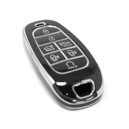 New-Aftermarket-Nano-High-Quality-Cover-For-Hyundai-Remote-Key-7-Button-Black-Color-Silver-Frame-HY-H11Y7---Emirates-Keys