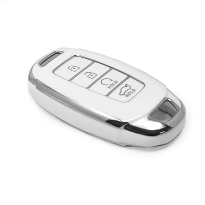 New-Aftermarket-Nano-High-Quality-Cover-For-Hyundai-Remote-Key-4-Button-White-Color-Silver-Frame-HY-D11Y4B---Emirates-Keys
