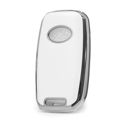 New-Aftermarket-Nano-High-Quality-Cover-For-KIA-Remote-Key-4-Button-White-Color-Silver-Frame-KIA-B11Y4---Emirates-Keys
