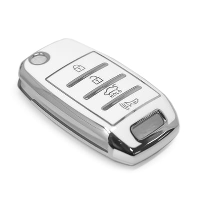 New-Aftermarket-Nano-High-Quality-Cover-For-KIA-Remote-Key-4-Button-White-Color-Silver-Frame-KIA-B11Y4---Emirates-Keys