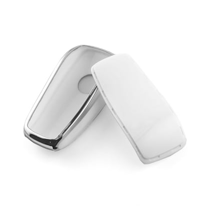 New-Aftermarket-Nano-High-Quality-Cover-For-Mercedes-Remote-Key-3-Button-White-Color-Silver-Frame-Benz-B11Y3---Emirates-Keys