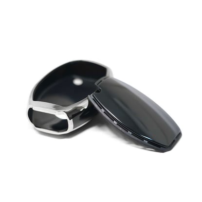 New-Aftermarket-Nano-High-Quality-Cover-For-Mercedes-Remote-Key-3-Button-Black-Color-Silver-Frame-Benz-A11Y3---Emirates-Keys
