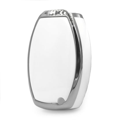 New-Aftermarket-Nano-High-Quality-Cover-For-Mercedes-Remote-Key-3-Button-White-Color-Silver-Frame-Benz-A11Y3---Emirates-Keys