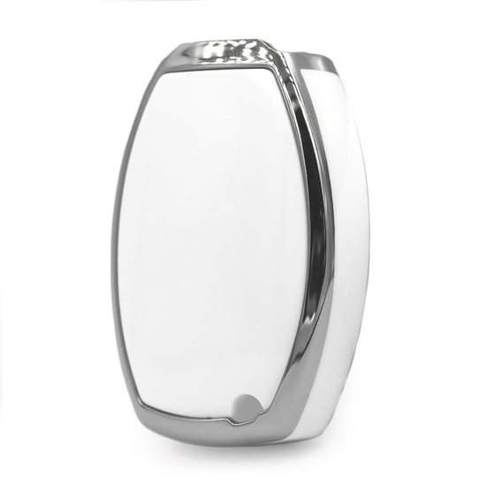 New-Aftermarket-Nano-High-Quality-Cover-For-Mercedes-Remote-Key-3-Button-White-Color-Silver-Frame-Benz-A11Y3---Emirates-Keys