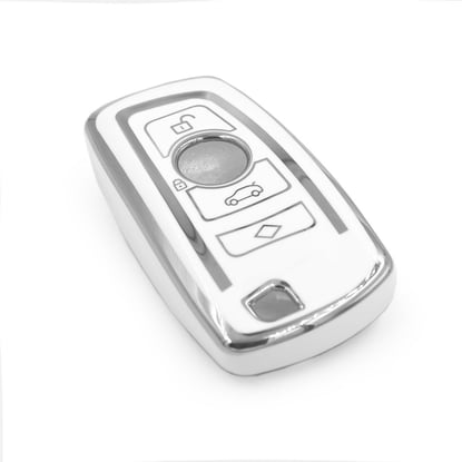 New-Aftermarket-Nano-High-Quality-Cover-For-BMW-Remote-Key-4-Button-White-Color-Silver-Frame-BMW-A11Y---Emirates-Keys