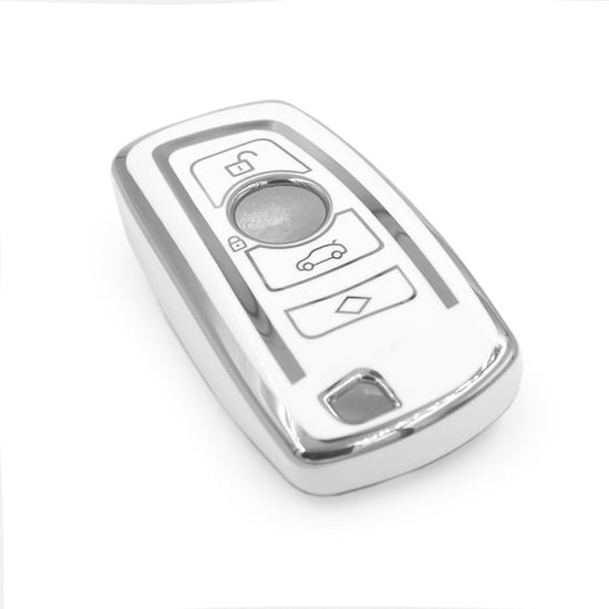 New-Aftermarket-Nano-High-Quality-Cover-For-BMW-Remote-Key-4-Button-White-Color-Silver-Frame-BMW-A11Y---Emirates-Keys