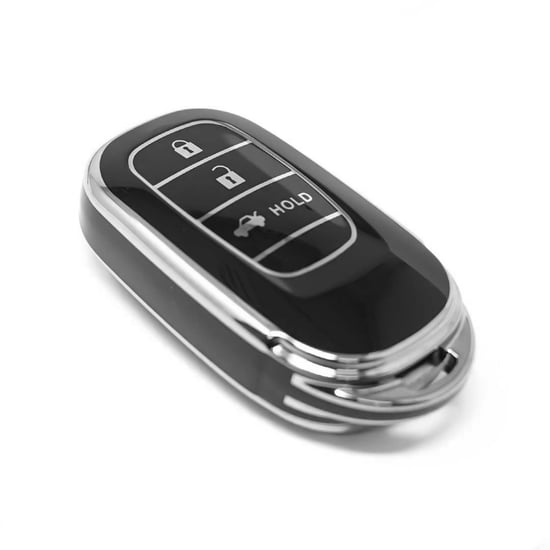 New-Aftermarket-Nano-High-Quality-Cover-For-Honda-Remote-Key-3-Button-Black-Color-Silver-Frame-HD-G11Y3A---Emirates-Keys