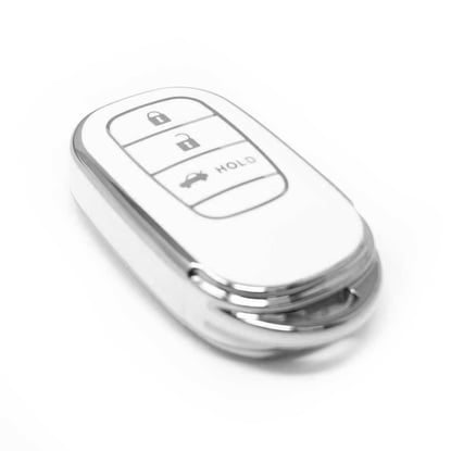 New-Aftermarket-Nano-High-Quality-Cover-For-Honda-Remote-Key-3-Button-White-Color-Silver-Frame-HD-G11Y3A---Emirates-Keys