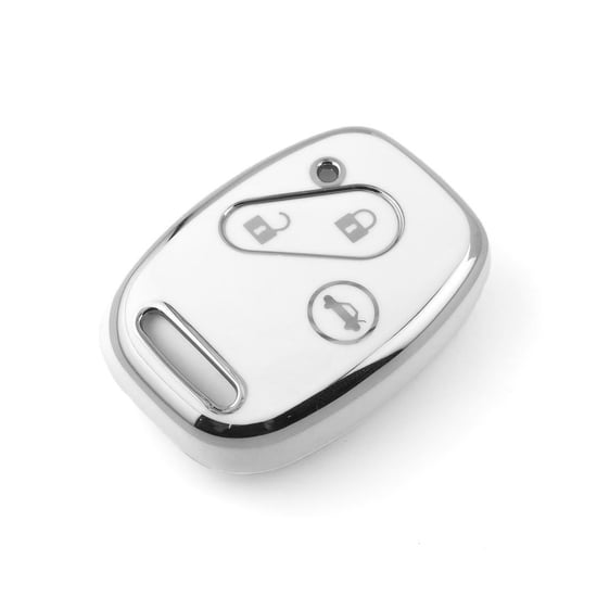 New-Aftermarket-Nano-High-Quality-Cover-For-Honda-Remote-Key-3-Button-White-Color-Silver-Frame-HD-J11Y3A---Emirates-Keys