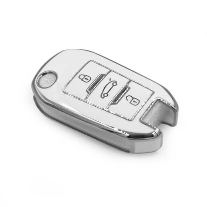 New-Aftermarket-Nano-High-Quality-Cover-For-Peugeot-Remote-Key-3-Button-White-Color-Silver-Frame-PG-C11Y---Emirates-Keys