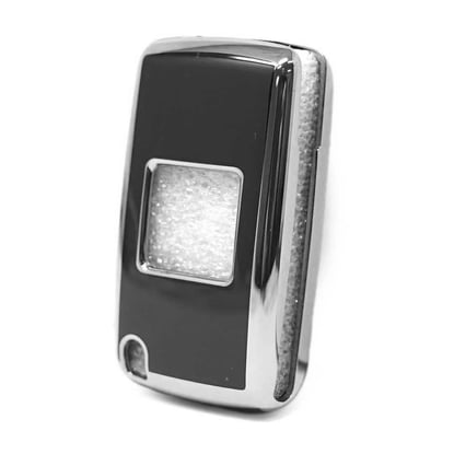 New-Aftermarket-Nano-High-Quality-Cover-For-Peugeot-Remote-Key-2-Button-Black-Color-Silver-Frame-PG-D11Y2---Emirates-Keys