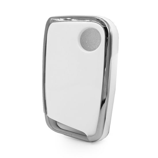New-Aftermarket-Nano-High-Quality-Cover-For-Volkswagen-Remote-Key-3-Button-White-Color-Silver-Frame-VW-D11Y3---Emirates-Keys