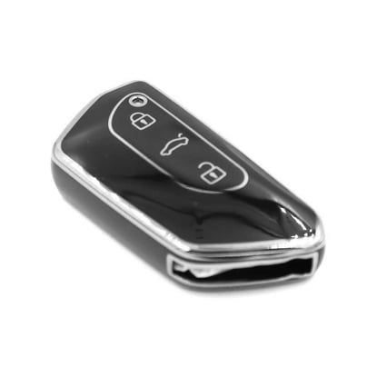 New-Aftermarket-Nano-High-Quality-Cover-For-Volkswagen-Remote-Key-3-Button-Black-Color-Silver-Frame-VW-G11Y---Emirates-Keys