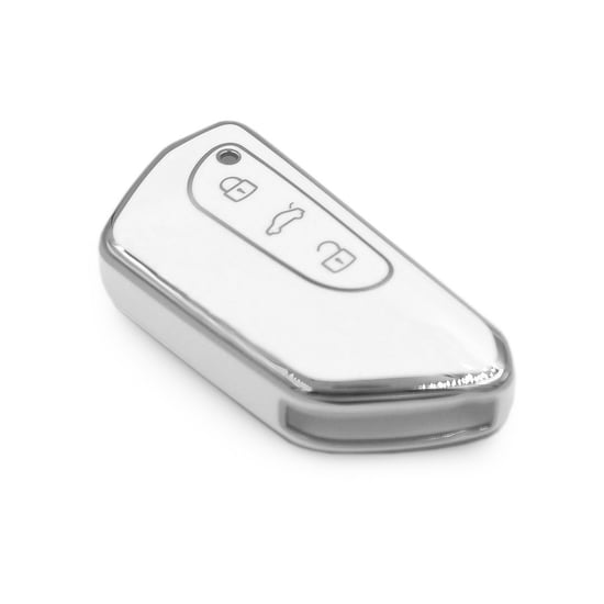 New-Aftermarket-Nano-High-Quality-Cover-For-Volkswagen-Remote-Key-3-Button-White-Color-Silver-Frame-VW-G11Y---Emirates-Keys