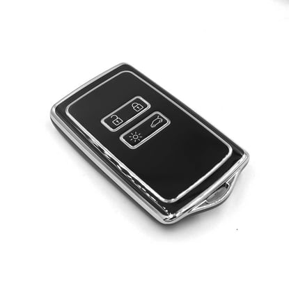 New-Aftermarket-Nano-High-Quality-Cover-For-Renault-Remote-Key-4-Button-Black-Color-Silver-Frame-RN-A11Y---Emirates-Keys