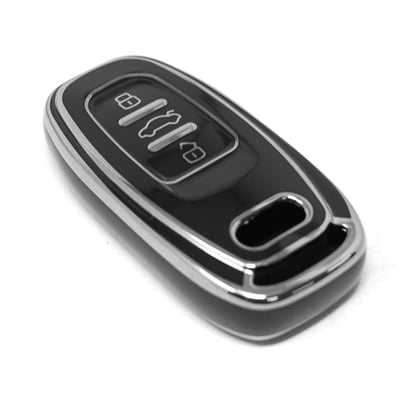 New-Aftermarket-Nano-High-Quality-Cover-For-Audi-Remote-Key-3-Button-Black-Color-Silver-Frame-Audi-D11Y---Emirates-Keys