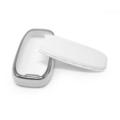 New-Aftermarket-Nano-High-Quality-Cover-For-Audi-Remote-Key-3-Button-White-Color-Silver-Frame-Audi-D11Y---Emirates-Keys