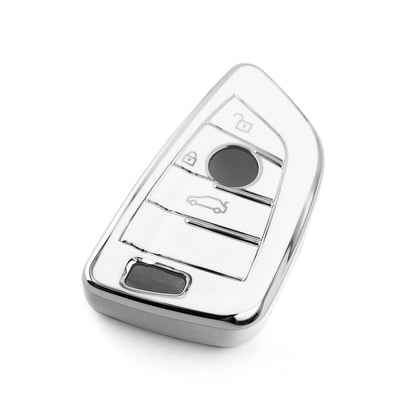 New-Aftermarket-Nano-High-Quality-Cover-For-BMW-Remote-Key-3-Button-White-Color-Silver-Frame-BMW-B11Y3---Emirates-Keys