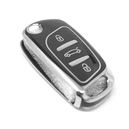 New-Aftermarket-Nano-High-Quality-Cover-For-Peugeot-Remote-Key-3-Button-Black-Color-Silver-Frame-PG-B11Y---Emirates-Keys