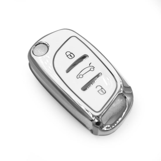 New-Aftermarket-Nano-High-Quality-Cover-For-Peugeot-Remote-Key-3-Button-White-Color-Silver-Frame-PG-B11Y---Emirates-Keys