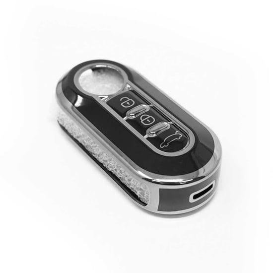 New-Aftermarket-Nano-High-Quality-Cover-For-Fiat-Remote-Key-3-Button-Black-Color-Silver-Frame-FIAT-A11Y---Emirates-Keys