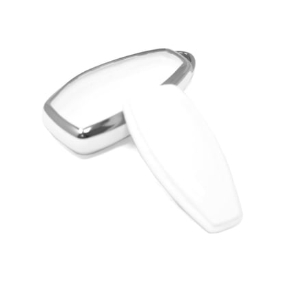 New-Aftermarket-Nano-High-Quality-Cover-For-Ford-Remote-Key-3-Button-White-Color-Silver-Frame-Ford-D11Y---Emirates-Keys