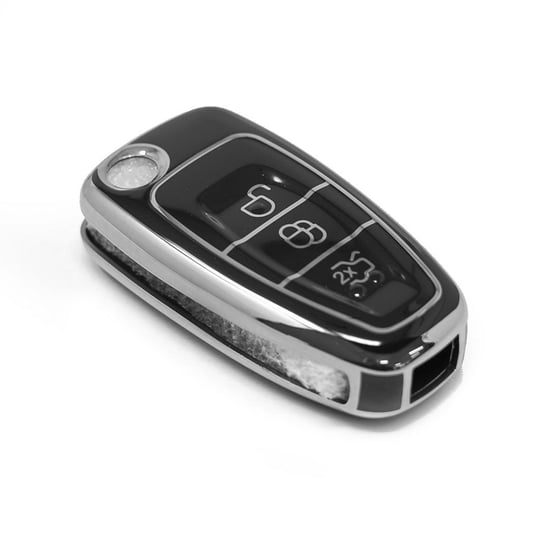 New-Aftermarket-Nano-High-Quality-Cover-For-Ford-Remote-Key-3-Button-Black-Color-Silver-Frame-Ford-E11Y---Emirates-Keys