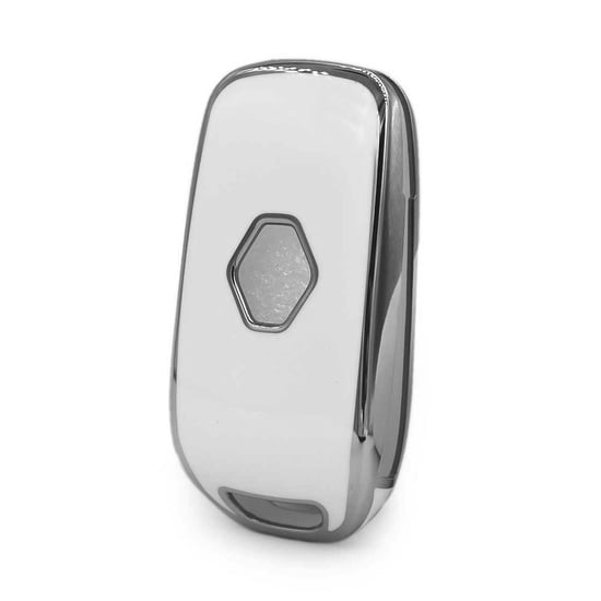 New-Aftermarket-Nano-High-Quality-Cover-For-Renault-Remote-Key-3-Button-White-Color-Silver-Frame-RN-B11Y---Emirates-Keys