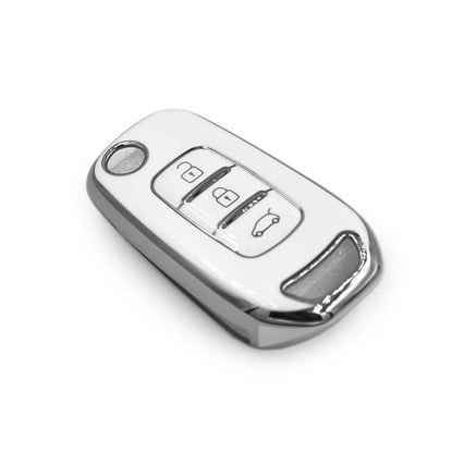 New-Aftermarket-Nano-High-Quality-Cover-For-Renault-Remote-Key-3-Button-White-Color-Silver-Frame-RN-B11Y---Emirates-Keys