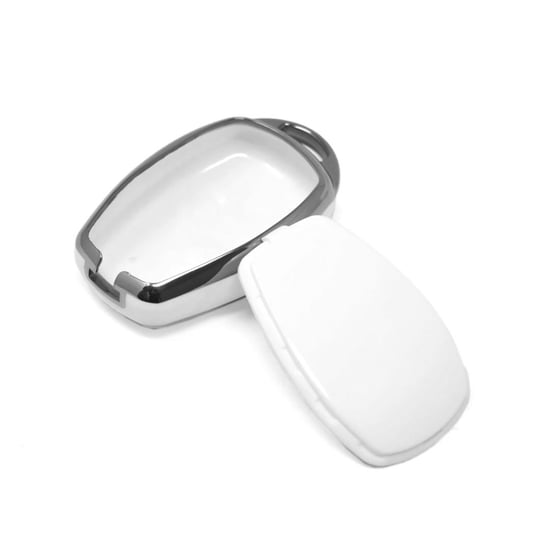 New-Aftermarket-Nano-High-Quality-Cover-For-Renault-Remote-Key-2-Button-White-Color-Silver-Frame-RN-D11Y2---Emirates-Keys