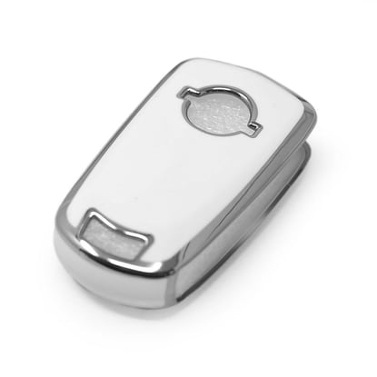 New-Aftermarket-Nano-High-Quality-Cover-For-Opel-Remote-Key-2-Button-White-Color-Silver-Frame-OPEL-A11Y---Emirates-Keys