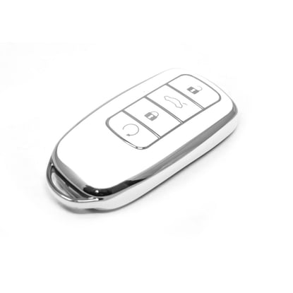 New-Aftermarket-Nano-High-Quality-Cover-For-Chery-Remote-Key-4-Button-White-Color-Silver-Frame-CR-C11Y---Emirates-Keys