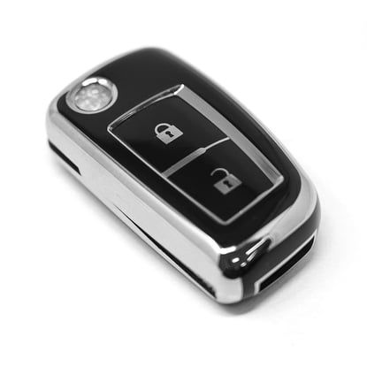 New-Aftermarket-Nano-High-Quality-Cover-For-Nissan-Remote-Key-2-Button-Black-Color-Silver-Frame-NS-B11Y2---Emirates-Keys