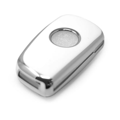 New-Aftermarket-Nano-High-Quality-Cover-For-Nissan-Remote-Key-2-Button-White-Color-Silver-Frame-NS-B11Y2---Emirates-Keys