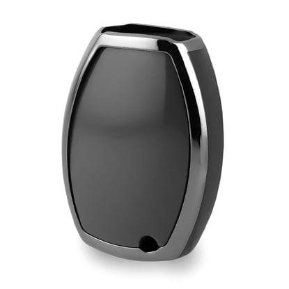 New-Aftermarket-Nano-High-Quality-Cover-For-Mercedes-Remote-Key-2-Button-Dark-Gray-Color-Silver-Frame-Benz-A11Y2---Emirates-Keys