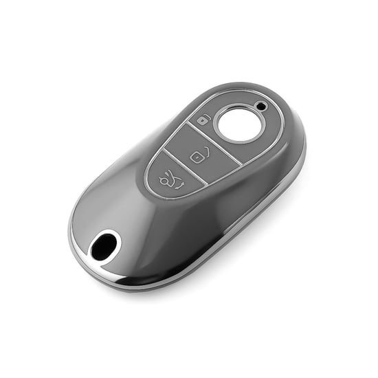New-Aftermarket-Nano-High-Quality-Cover-For-Mercedes-Remote-Key-3-Button-Dark-Gray-Color-Silver-Frame-Benz-C11Y---Emirates-Keys