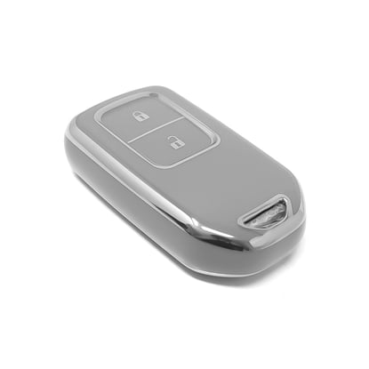 New-Aftermarket-Nano-High-Quality-Cover-For-Honda-Remote-Key-2-Button-Dark-Gray-Color-Silver-Frame-HD-A11Y2---Emirates-Keys